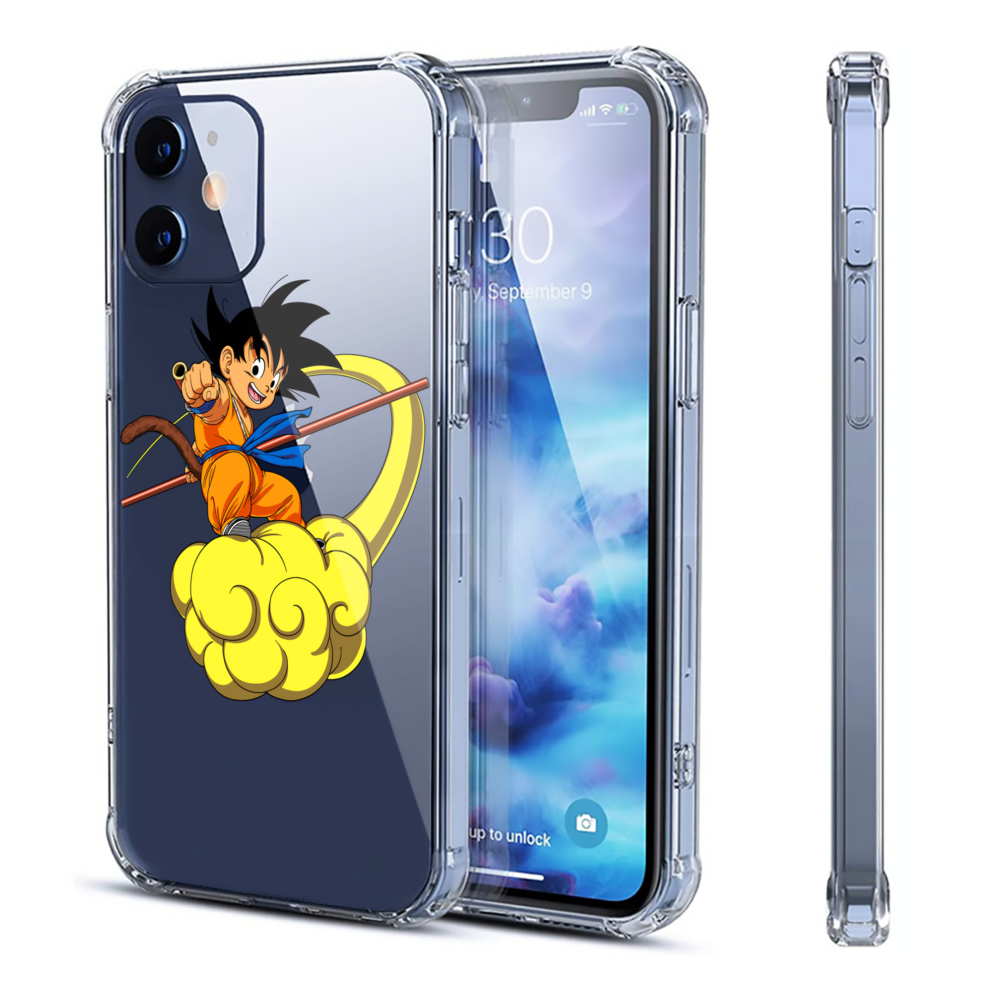 （画像用） ドラゴンボール 孫悟空（そん ごくう）Son Goku カカロット DRAGON BALL Kakarotto 【iPhone 12シリーズ対応】透明スマホケース（クリアソフトケース）